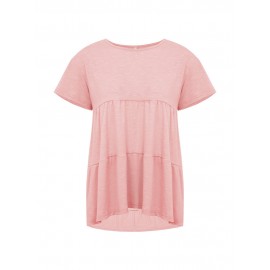 Solid Color Round Neck Short Sleeve Casual T-shirts